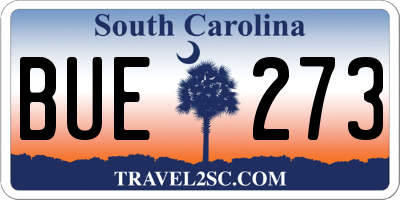 SC license plate BUE273