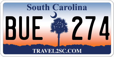 SC license plate BUE274