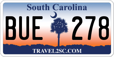 SC license plate BUE278