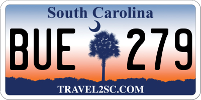SC license plate BUE279