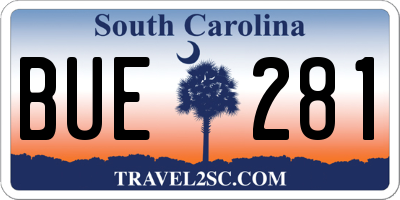 SC license plate BUE281
