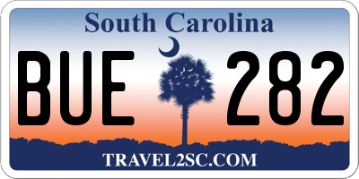 SC license plate BUE282