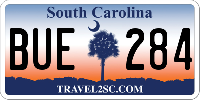 SC license plate BUE284