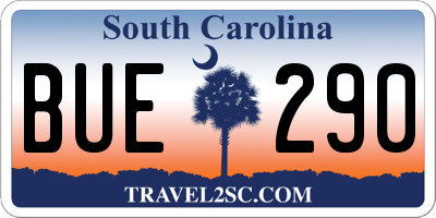 SC license plate BUE290