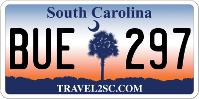 SC license plate BUE297