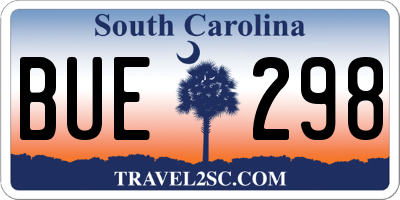 SC license plate BUE298