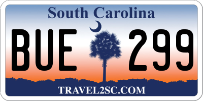 SC license plate BUE299
