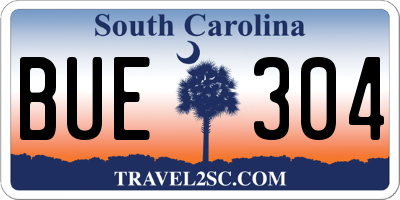 SC license plate BUE304