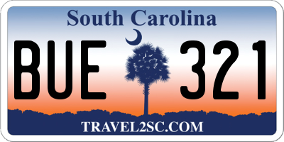 SC license plate BUE321
