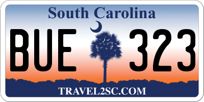 SC license plate BUE323