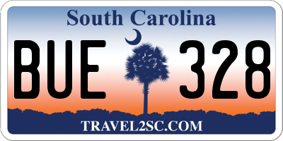 SC license plate BUE328