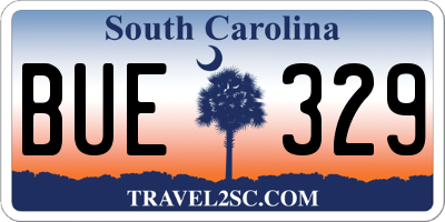 SC license plate BUE329