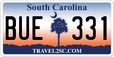 SC license plate BUE331