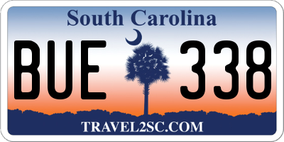 SC license plate BUE338