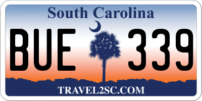SC license plate BUE339