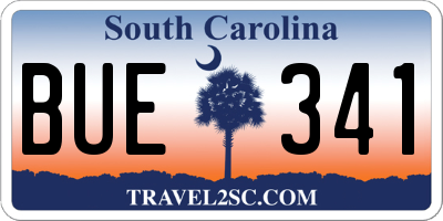 SC license plate BUE341