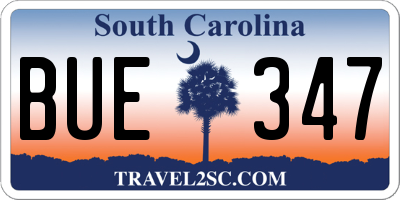 SC license plate BUE347