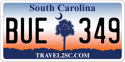 SC license plate BUE349