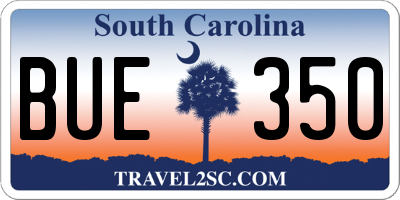 SC license plate BUE350