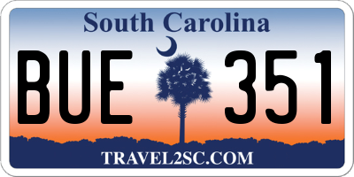 SC license plate BUE351