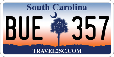 SC license plate BUE357