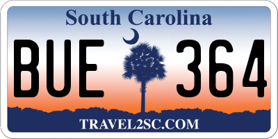 SC license plate BUE364