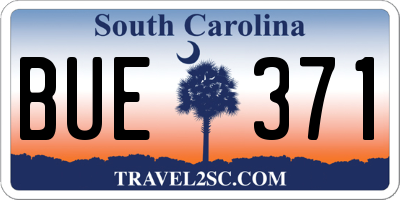 SC license plate BUE371