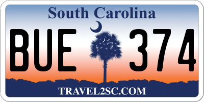 SC license plate BUE374