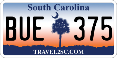 SC license plate BUE375