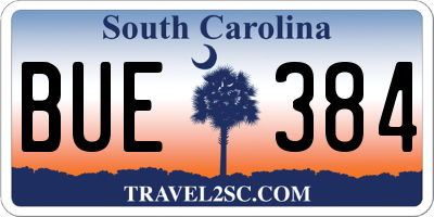 SC license plate BUE384