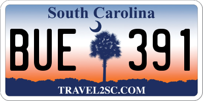 SC license plate BUE391