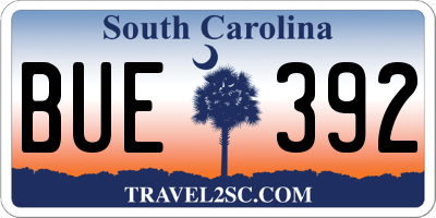 SC license plate BUE392