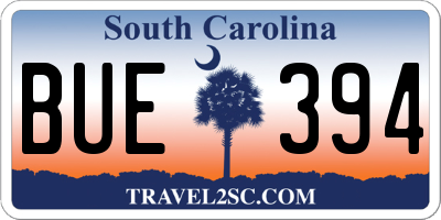 SC license plate BUE394