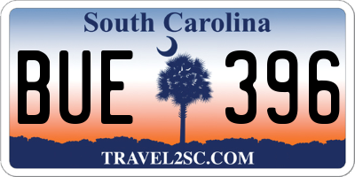 SC license plate BUE396