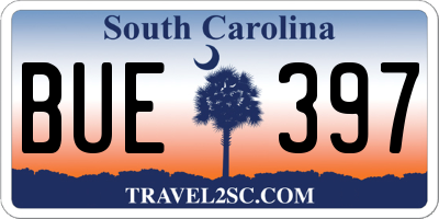 SC license plate BUE397