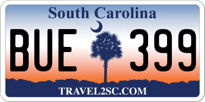SC license plate BUE399
