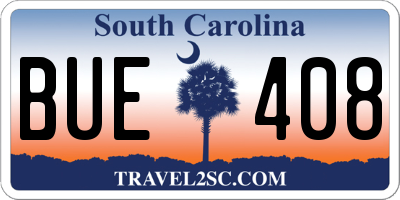 SC license plate BUE408