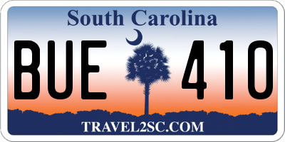 SC license plate BUE410