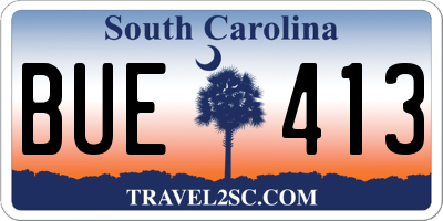 SC license plate BUE413