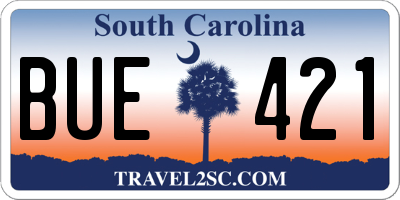 SC license plate BUE421