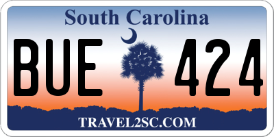 SC license plate BUE424