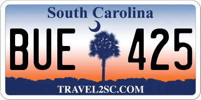 SC license plate BUE425