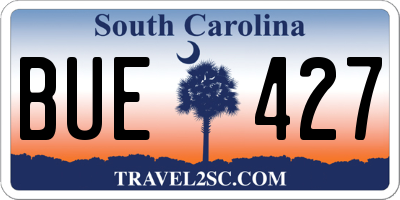 SC license plate BUE427