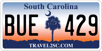 SC license plate BUE429