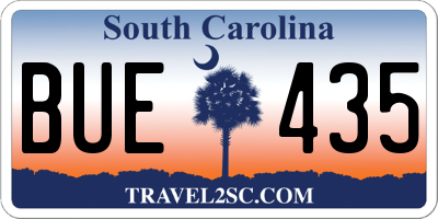 SC license plate BUE435