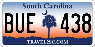 SC license plate BUE438