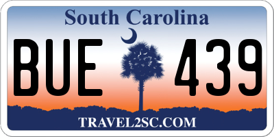 SC license plate BUE439