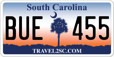 SC license plate BUE455