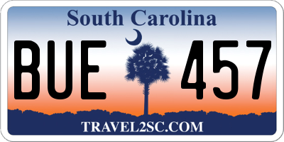 SC license plate BUE457