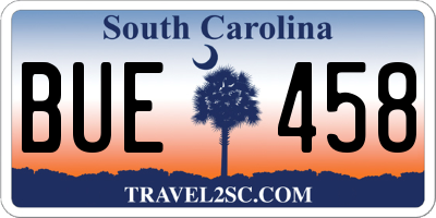 SC license plate BUE458